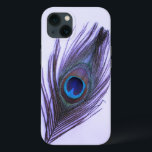 Funda Para iPhone 13 Púrpura pluma de pavo real sobre morado<br><div class="desc">Una pluma de pavo real con los tonos púrpura sacada de un fondo violeta transparente.</div>