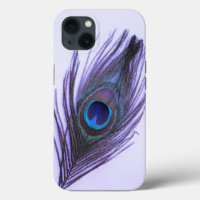 Púrpura pluma de pavo real sobre morado