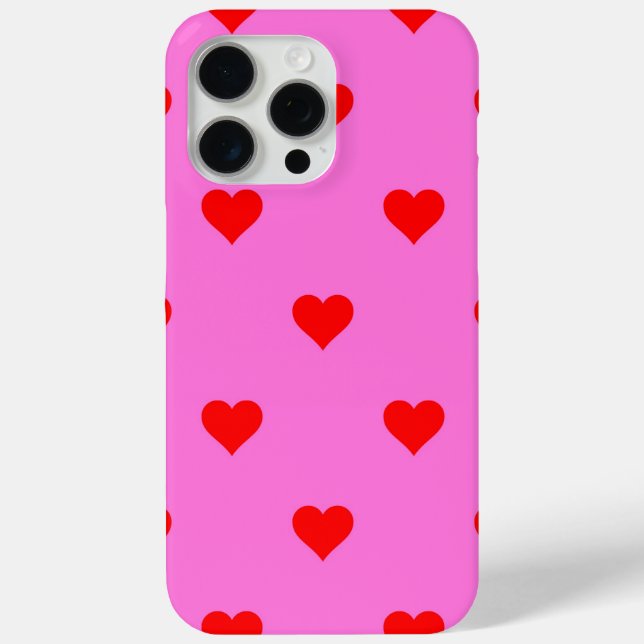 Funda De Case-Mate Para iPhone Púrpura Red Cute Simple Heart Pattern (Reverso )