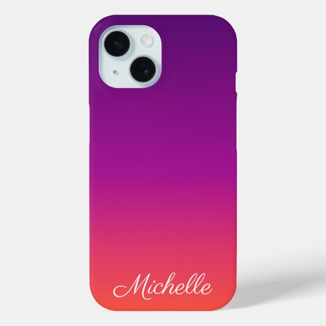 Funda De Case-Mate Para iPhone Púrpura, rosa y gradiente naranja (Reverso )