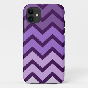 Funda Para iPhone 11 Púrpura sobre color púrpura negro estilo chevron i