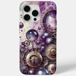Funda Para iPhone 15 Pro Max Púrpura Steampunk Resumen