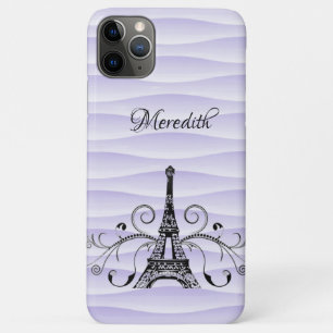 Funda Para iPhone 11 Pro Max Púrpura Torre Eiffel Estuche para iPhone Funda-Mat