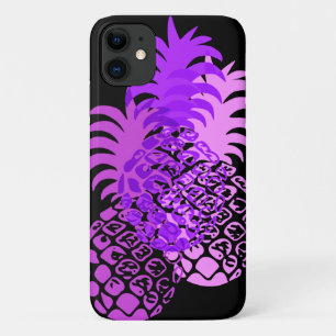 Funda Para iPhone 11 Púrpura tropical hawaiano de piña Momona