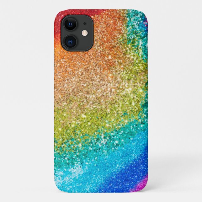 Funda De Case-Mate Para iPhone Purpurina arcoiris (Reverso)