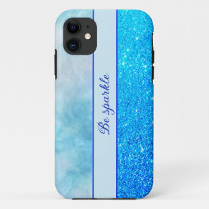 Funda Para iPhone 11 Purpurina azul - estuche para iPhone de mármol