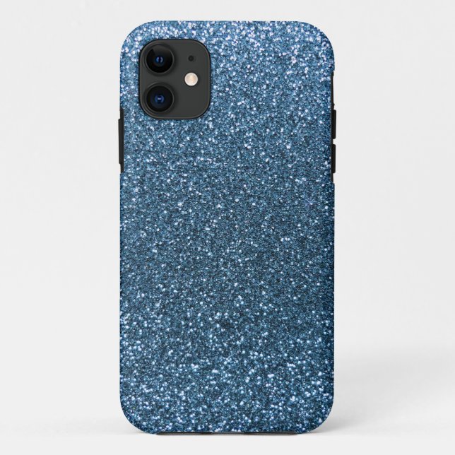 Funda De Case-Mate Para iPhone Purpurina azul oxidado (Reverso)