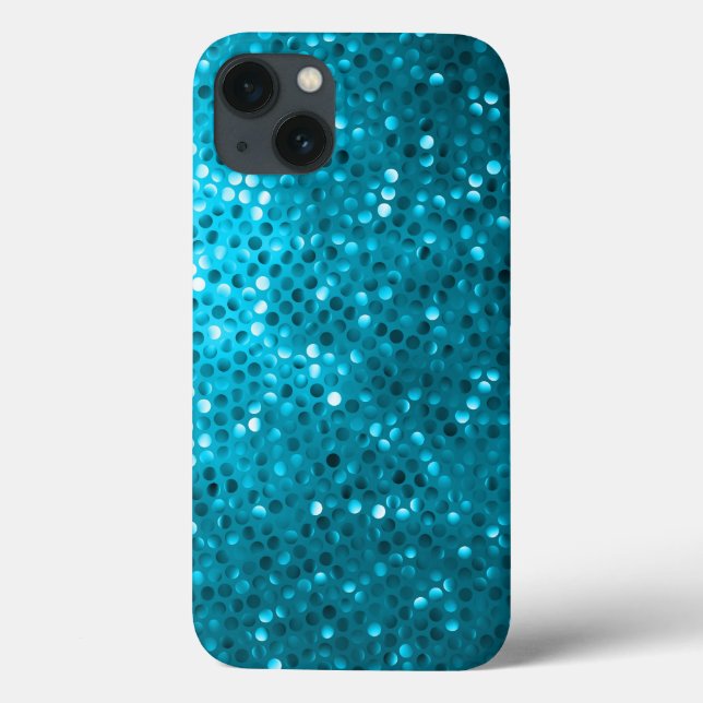 Funda De Case-Mate Para iPhone Purpurina azul turquesa e impresión de destartalad (Reverso)