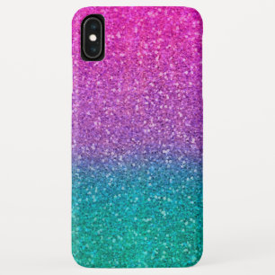 Funda Para iPhone XS Max Purpurina Brillante Rosa Turquesa Azul y Morado