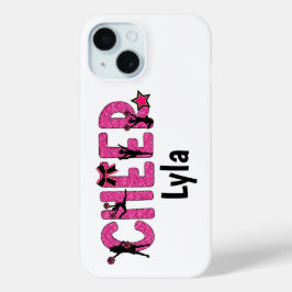 Funda Para iPhone 15 Purpurina de animadores Cheer Pink personalizado