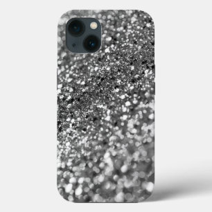 Funda Para iPhone 13 Purpurina de Bokeh gris plateado #1 (Purpurina fal