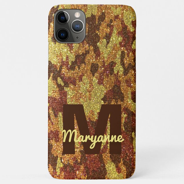Funda De Case-Mate Para iPhone Purpurina de camuflaje de otoño Naranja Hunting Ca (Reverso)