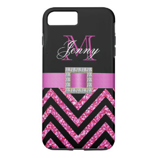 FUNDA PARA iPhone 8 PLUS/7 PLUS PURPURINA DE CHEVRON NEGRO PINO CALIENTE