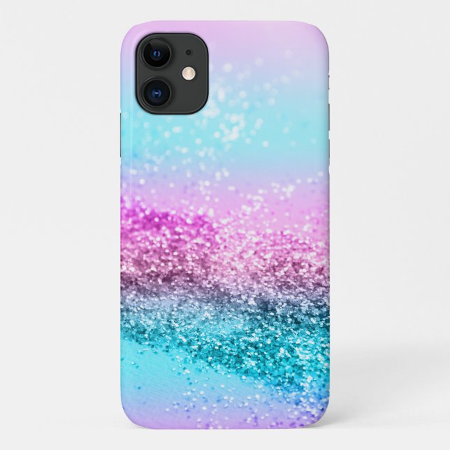 Funda De Case-Mate Para iPhone Purpurina de Chicas unicornios #16 (Reverso)