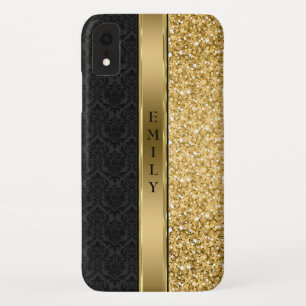 Funda Para iPhone XR Purpurina de Damask y Gold