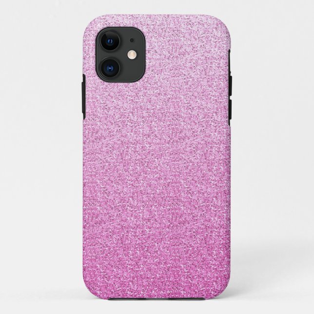 Funda De Case-Mate Para iPhone Purpurina de Faux Pizzazz Rosa (Reverso)