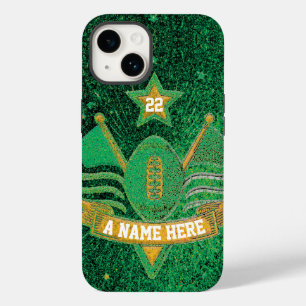 Funda Para iPhone 14 De Case-Mate Purpurina de fútbol de la Escuela de deportes Gree