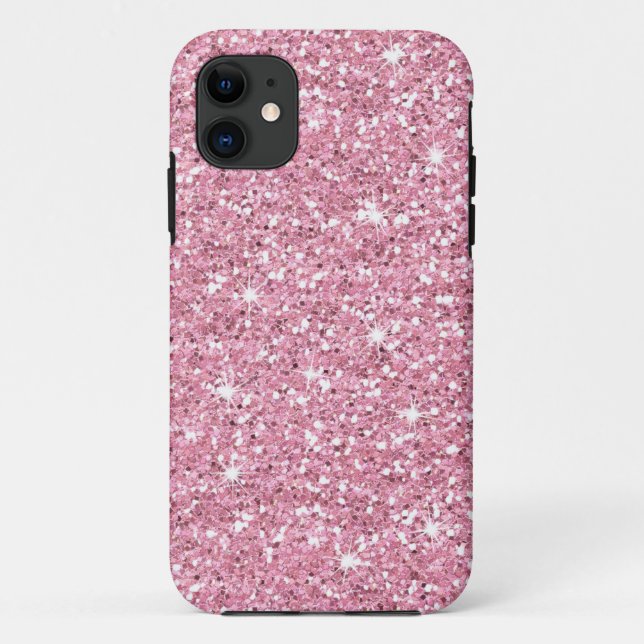 Funda De Case-Mate Para iPhone Purpurina de Glitzy Bubblegum (Reverso)