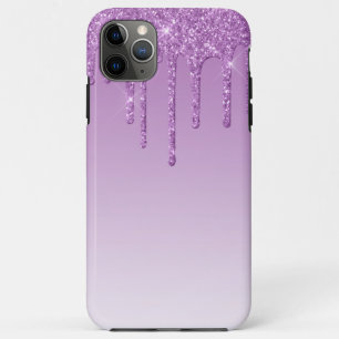 Funda Para iPhone 11 Pro Max Purpurina de goteo morado de lavanda