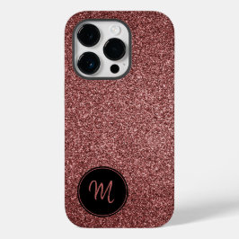 Funda Para iPhone 14 Pro De Case-Mate Purpurina de imitación de oro Rosa Monograma Minim