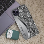 Funda Para iPhone 15 Purpurina de imitación plateada Glam Bling Metaliz<br><div class="desc">El diseño es una foto y los fundas no están hechos con purpurinas, secuencias, metales o bosques reales. Este diseño también está disponible en otros modelos de teléfono. Elija Tipo de dispositivo para ver otros fundas de iPhone, Samsung Galaxy o Google. Algunos estilos se pueden cambiar seleccionando Estilo si se...</div>
