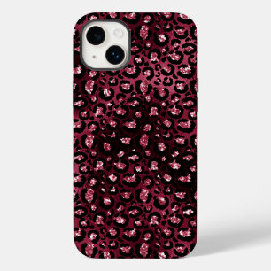 Funda Para iPhone 14 Plus De Case-Mate Purpurina de impresión de leopardo de Borgoña