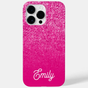 Funda Para iPhone 14 Pro Max De Case-Mate Purpurina de lujo y Ombre de color rosa caliente