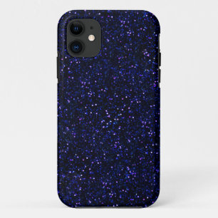 Funda Para iPhone 11 Purpurina de medianoche oscuro de los azules
