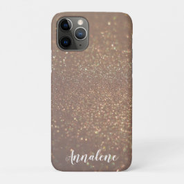 Funda Para iPhone 11 Pro Purpurina de Moda de Glam Bronze Funda-M