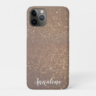 Funda Para iPhone 11 Pro Purpurina de Moda de Glam Bronze Funda-M