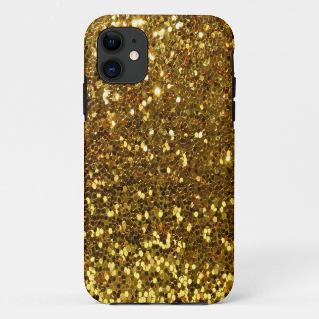 Funda De Case-Mate Para iPhone Purpurina de oro (Reverso)