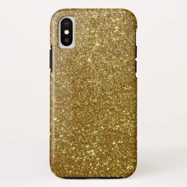 Funda De Case-Mate Para iPhone Purpurina de oro (Reverso)
