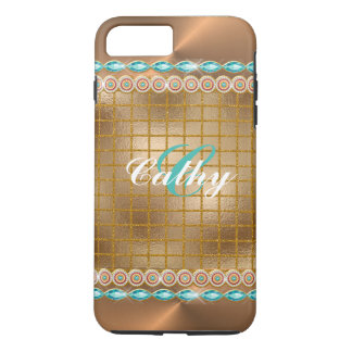Funda Para iPhone 8 Plus/7 Plus Purpurina de oro Chevron con diamantes de imitació