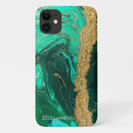 Funda Para iPhone 11 Purpurina de oro de la textura de la piedra de már