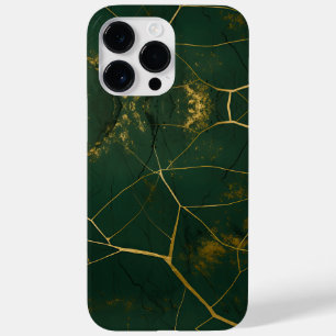 Funda Para iPhone 14 Pro Max De Case-Mate Purpurina de oro de mármol verde esmeralda