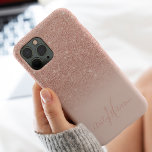 Funda Para iPhone 13 Pro Max Purpurina de oro de rosa Girly brillo sombrío mono<br><div class="desc">Purpurina de oro de rosa Girly brillo sombrío monogramado</div>
