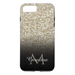 Funda Para iPhone 8 Plus/7 Plus Purpurina de oro, negro, personalizado
