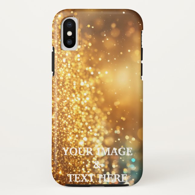 Funda De Case-Mate Para iPhone Purpurina de oro Personalizado personalizado Su pr (Reverso)