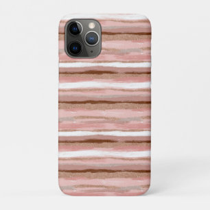 Funda Para iPhone 11 Pro Purpurina de oro rayado rosado