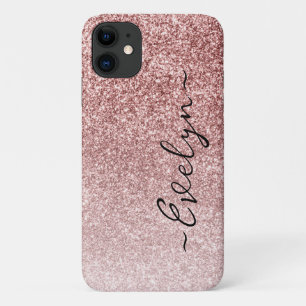 Funda Para iPhone 11 Purpurina de oro rosa de moda personalizada
