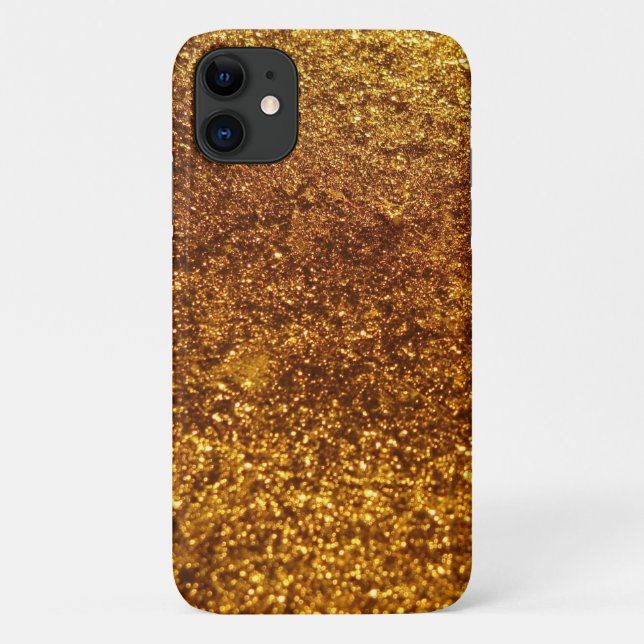 Funda De Case-Mate Para iPhone Purpurina de oro, Sparkly, fondo Purpurina (Reverso)