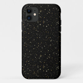 Funda Para iPhone 11 Purpurina de oro y chispas en negro