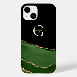 Funda Para iPhone 14 De Case-Mate Purpurina de oro y nombre del monograma del agente