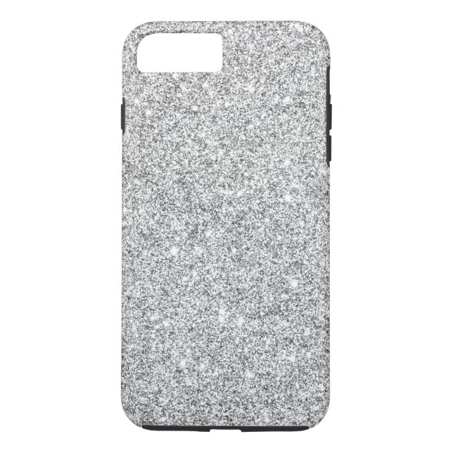Funda De Case-Mate Para iPhone Purpurina de plata elegante (Reverso)