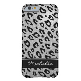 Funda Para iPhone 12 Purpurina de plata personalizado leopard iPhone 12