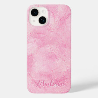 Funda Para iPhone 14 De Case-Mate Purpurina de resumen rosado moderno personalizado