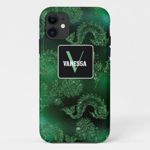 Funda Para iPhone 11 Purpurina de sirena verde - Personaliza a tu propi