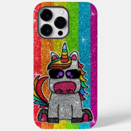 Funda Para iPhone 14 Pro Max De Case-Mate Purpurina de unicornio arcoiris con manchas de oro