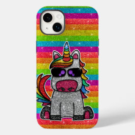 Funda Para iPhone 14 Plus De Case-Mate Purpurina de unicornio arcoiris con manchas de oro