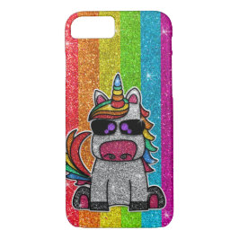 Funda Para iPhone 8/7 Purpurina de unicornio arcoiris con manchas de oro